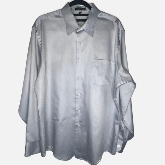 Geoffrey Beene Collared Button Down Shirt, Long Sleeve Blue Mens Sz XL - Picture 1 of 7